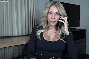 Blonde Stepmom Gives Intense Footjob To Her Son-In-Law