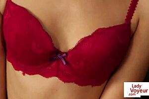 British duo in lingerie giving jerk off instructions