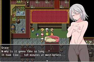 Outdoor anime porn with a small boobed girl named Grace in a labyrinth town