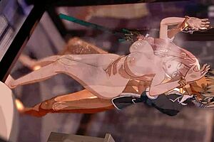 Tsukishiro Yanagi moans in doggystyle! Bent over and taking it hard!