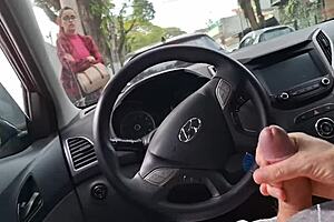 Student risks HANDJOB on public street for thrill