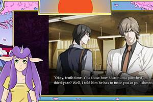 Gay anime game with a bodybuilder and a brunette