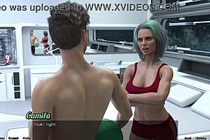 Stranded in space femdom mistress gives kisses to teen