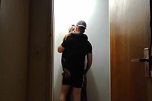 building cameras catch friends hanging out in hallway after gym