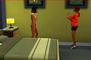 nephew fucks his aunt's big tits in this 3d anime hentai scene