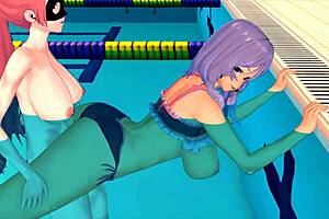 3D animated Asian teen gets facial and big tits creampie