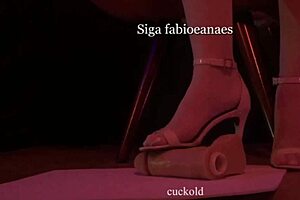 hotwife, show off those heels and pantyhose for my fetish, he says.