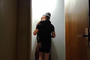 building cameras catch friends hanging out in hallway after gym