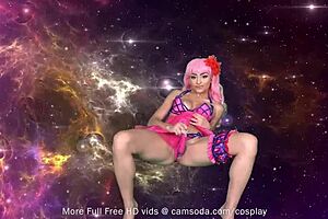 Teen Cosplays Scathach in Dripping Pussy Masturbation