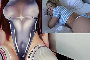 young girl dances sexily and masturbates in anime style.