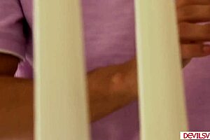 A mature woman has sex with a young man in this video