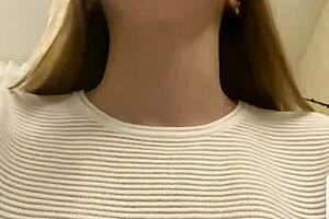 Pretty woman giving blow job and playing with sex toys