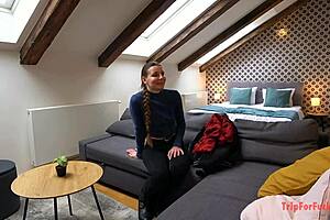 Cum Inside Girl With European Braided Hairstyle Asian Doggystyle Pov