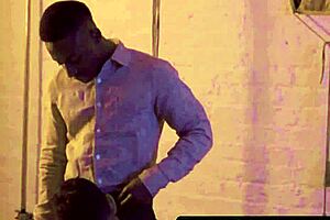 Ebony hunks from Darkgodz engage in an interracial session