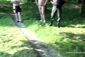 public cum and piss bitch swallows at lake!