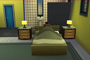 nephew fucks his aunt's big tits in this 3d anime hentai scene