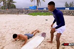 A young man enjoys a rough anal sex with a well-endowed man