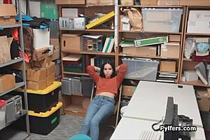 Latina teen caught in the act and gives a blow job