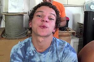 Behind the scenes with rodrigo bruno and lucas angel in backroom.