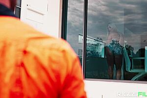 this huge tits muscle barbie is doing anal with a big cock. housewife gets assfucked hard