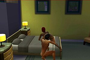 nephew fucks his aunt's big tits in this 3d anime hentai scene