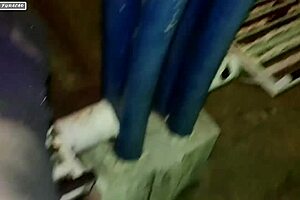 Outdoor Blowbang with Friends in Square