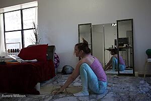 Yoga class with a hot milf and femdom action