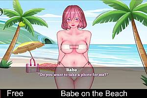 babe relaxes on the beach