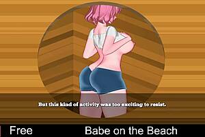 babe relaxes on the beach