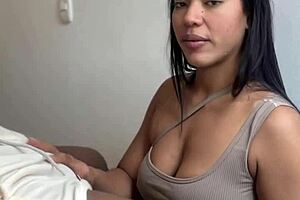 Amateur latina wife loves having COCK in her mouth, HARDCORE BLOWJOB with natural tits.