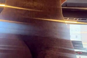 Intense gym tease with sweaty ass and wet pussy for truckers