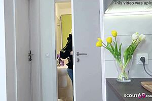 German scout picks up young teen Marilyn for street casting fuck