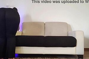 does she clean in those tight leggings?