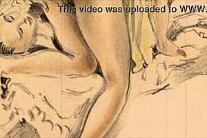 these vintage erotic drawings feature old cartoons and anime hentai scenes