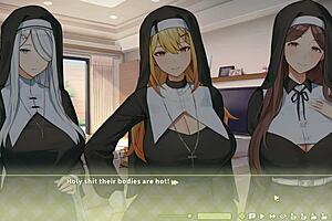 Summer Clover harem game features big tits and cute teens
