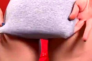 Blonde girl pees in her panties!