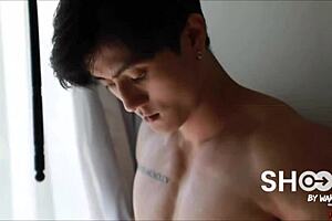 asian gay hunk SHOOTS passionately