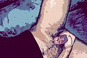 Gay cartoon featuring a big cock and oral sex
