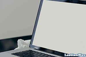 lesbian teen scissoring gorgeous milf girlfriend while kissing passionately in the bedroom