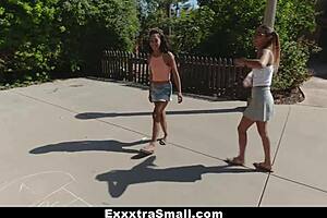 exxxtrasmall 18+ small babes fucked by huge cock in tight 3some, she whispers