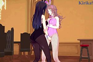 sagiri sakurai, setsuko ohara, excellen browning in wild lesbian hentai play