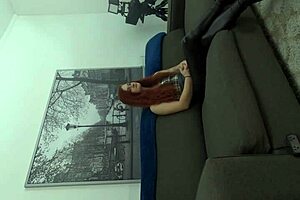 Beautiful redhead gets her ass fucked hard in this scene