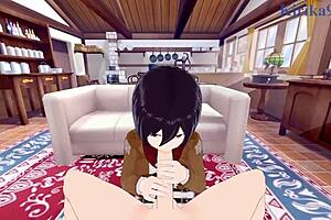 mikasa ackerman and annie leonhart - shingeki no kyojin pov cartoon