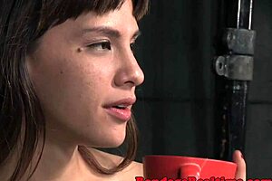 BDSM sub gets facefucked by male doms in rough threeway