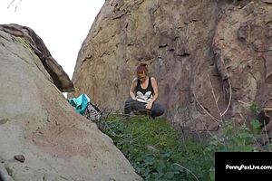 redhead horny hiker penny pax snatch fucked outdoors by wild hard cock
