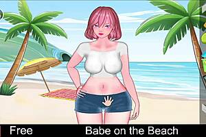 babe relaxes on the beach