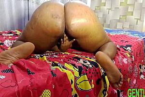 She was masturbating when her new african tenant caught her and gave her hot hardcore sex