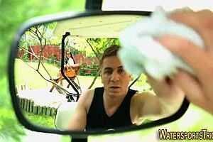 slut pissed on outdoors