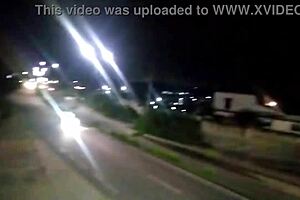 Cheating girlfriend fucks friend outside!