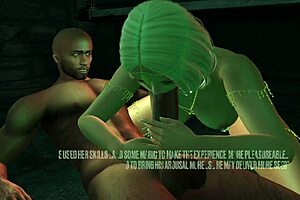 A princess and a prisoner in a porn cartoon with an interracial theme